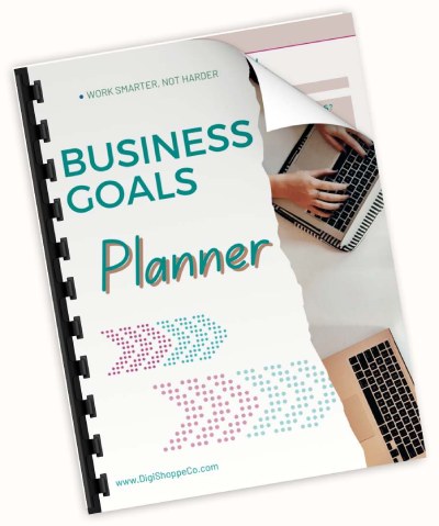 image of a book cover with title Business Goals Planner