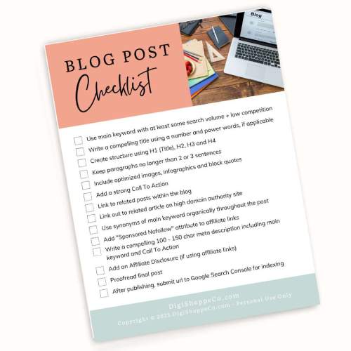checklist for important elements of a blog post