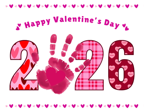 Happy Valentine's Day 2026 Handprint Craft