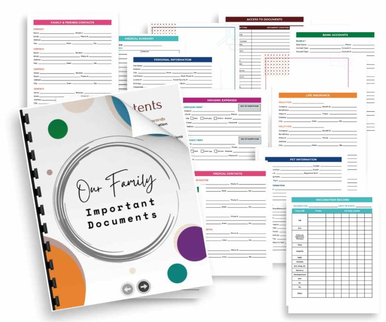 Important Family Documents Binder
